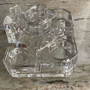 PartyLite 5-Tier Smooth Lead Crystal Tealight "Castle" - HEAVY - 5.75" Across